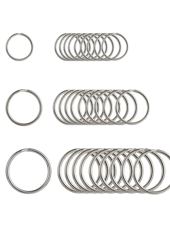 30 Pcs Assorted Multi-Purpose Metal Keychain Rings Split Keyrings Flat O Ring for Home Car Keys Attachments Keys Pendants