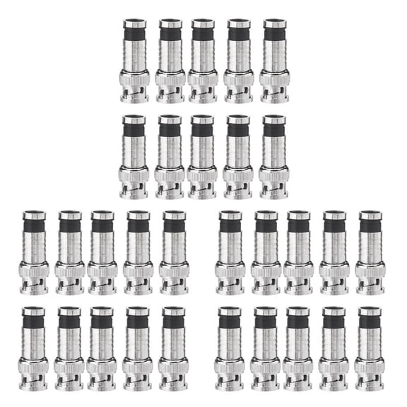 30 Pcs BNC Compression Connector for Coax RG59 Cable CCTV Cameras