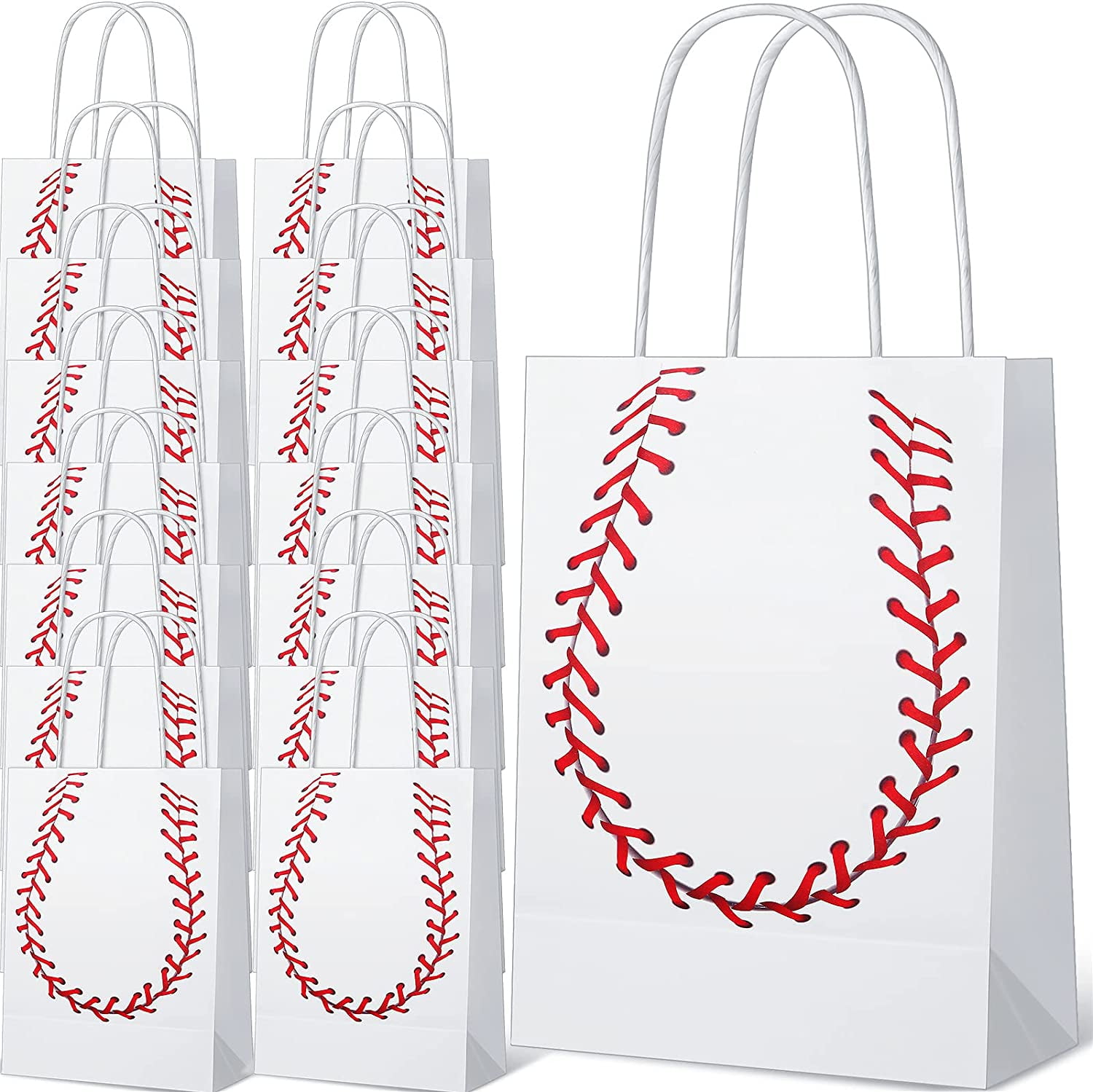 Leinuosen Baseball Party Favors Include Wooden Bat with Baseball Keychain,  Thank You Cards and Small Clear Resealable Polypropylene Bags for Boys Kids