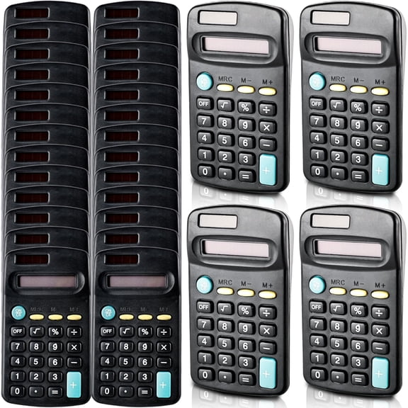 30 Pcs Basic Calculators Bulk Small Pocket Size Calculators Mini 8 Digit Display Calculator for Kids Students School Home Supplies Office Accounting Tool