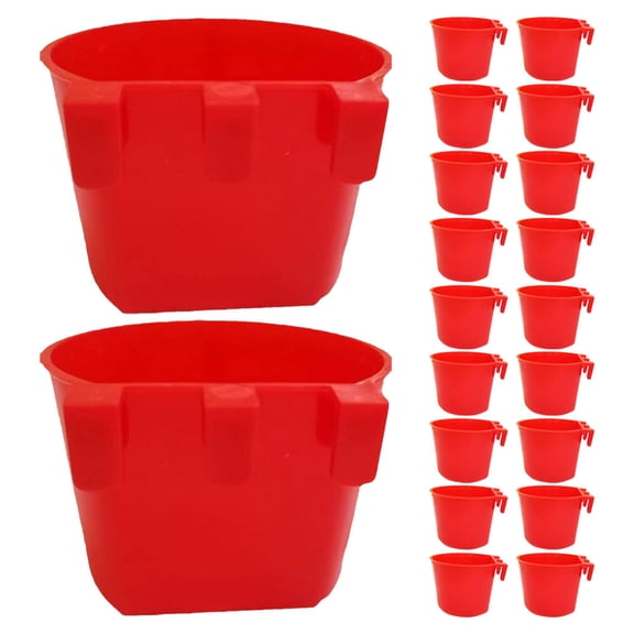 OUNONA 30pcs Bird Cage Cups Rabbit Feeding Water Food Hanging Boxes for Wire Cages