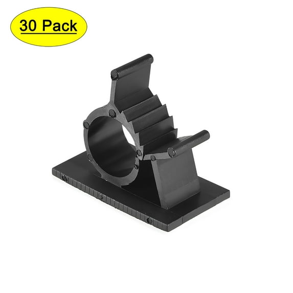 30 Pcs Black Adjustable Cable Clips Self-Adhesive Nylon Wire Clamps Plastic Cable Organizer Holder Management System