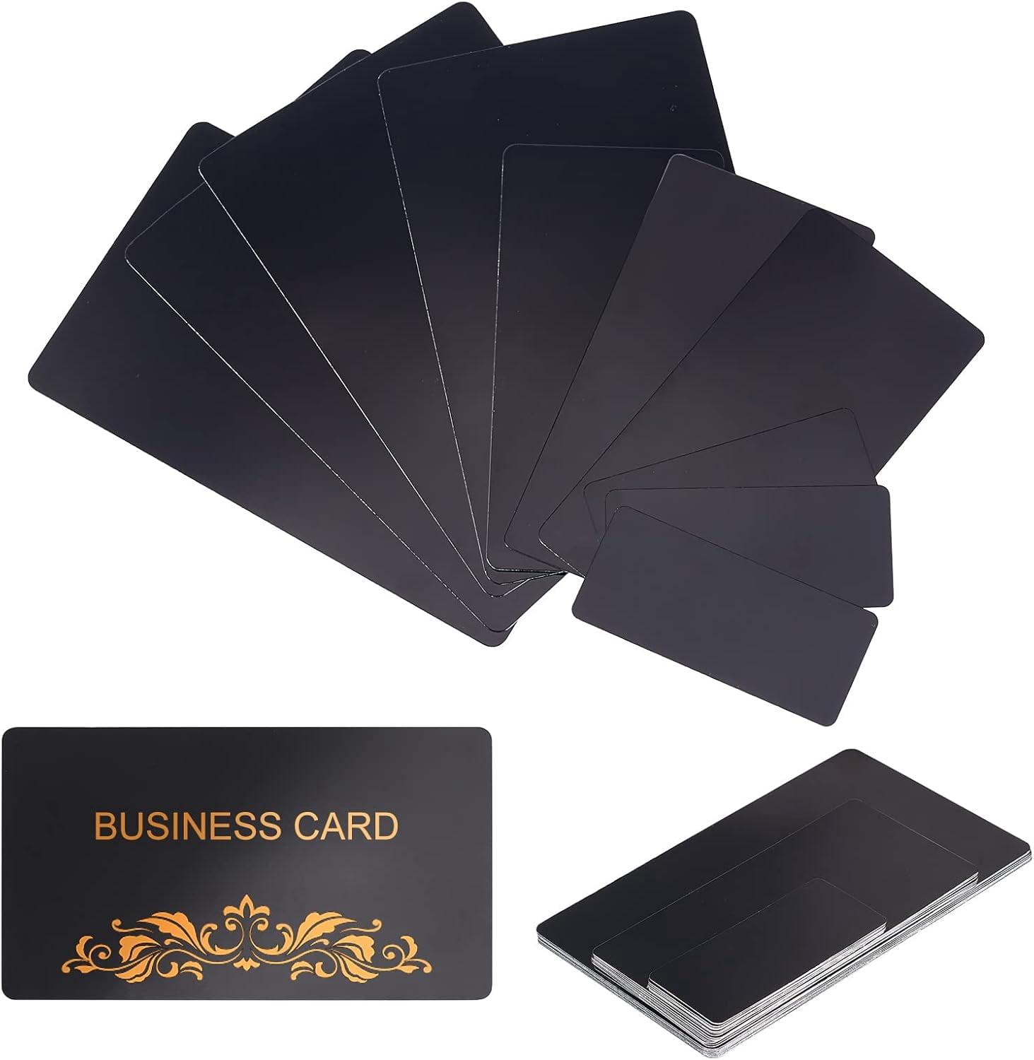 30 Pcs Blank Metal Cards 3 Sizes Aluminium Blank Cards Black Laser
