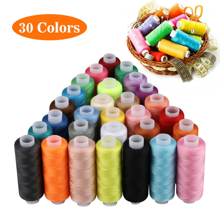 Sewing Thread 30 Mixed Colors 250 Yards Polyester Each Thread Spools for Sewing Machine Embroidery Use