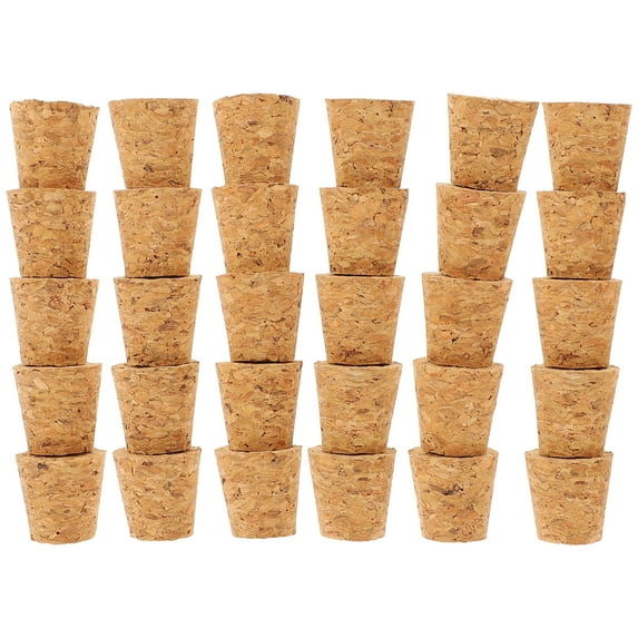 30 Pcs Bottle Cork Plugs Glass Wine Stopper The Drink Corker Toddler Man Corks for Crafts Drinks Sealer Wood
