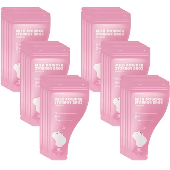 TABLZONE Milk Powder Storage Bags Pink Pet Compact Airtight for Feeding 30Pcs