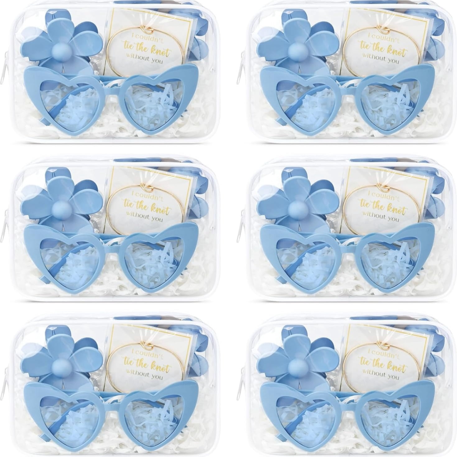 30 Pcs Bridesmaid Proposal Bag Set Gift Clear Makeup 