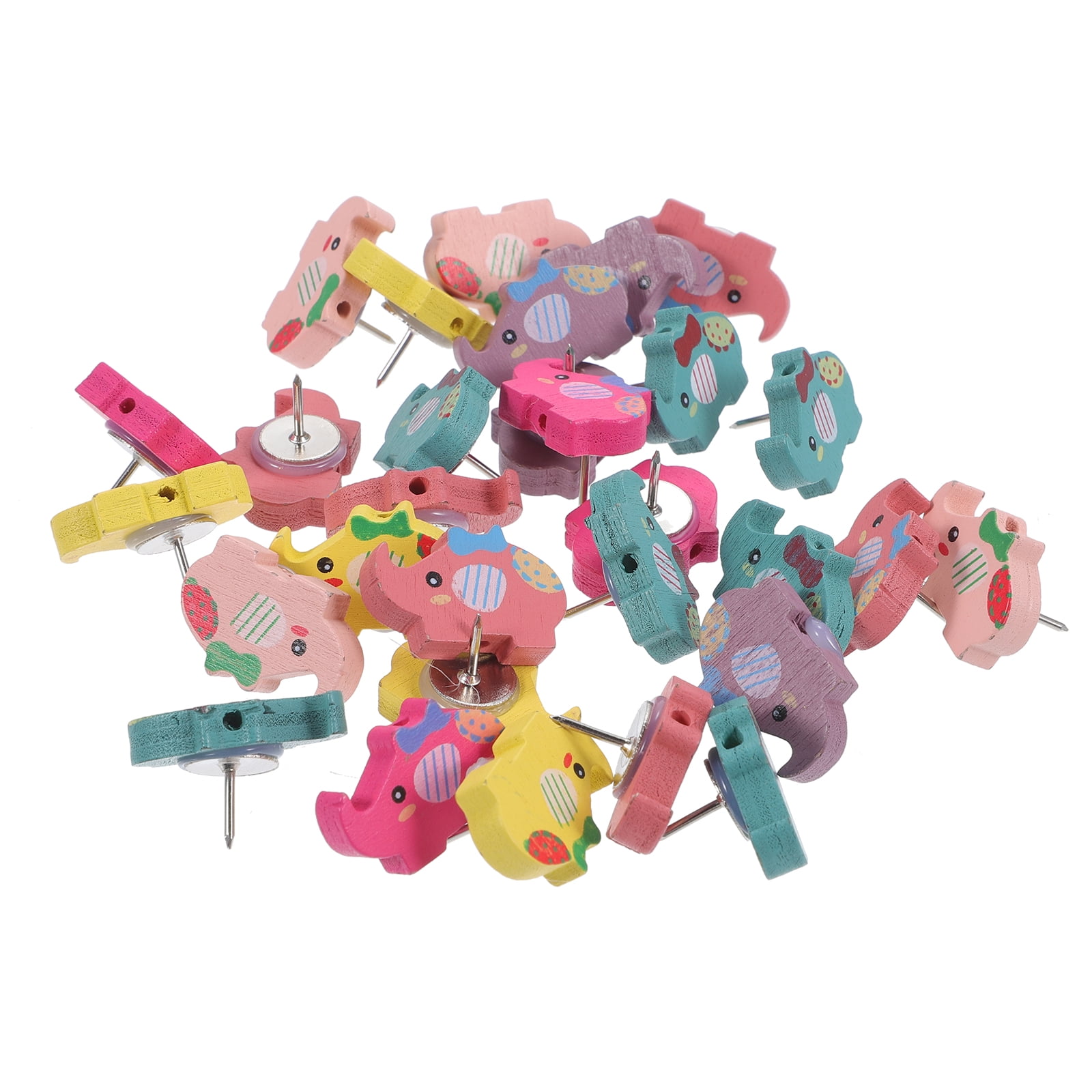 30 Pcs Bulletin Board Push Pin Boards Push Pin Wood Thumb Tacks Push