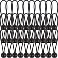 thumbnail image 1 of 30 Pcs Bungee Balls 6Inch Black Ball Bungees Heavy Duty Heavyweight 6 inch Tarp Bungee Cords, Weather Resistant Tie Down Strap 4mm Thickness - for Camping, Tents, Cargo, Holding Wire and Hoses, 1 of 4