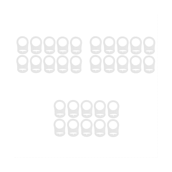 30 Pcs Button Silicone Ring Pacifier Holder Mannequin Clip Adapter Transparent
