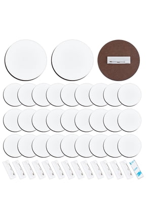 30 Pcs Buttons Badge Sublimation Blank 3 Inch Wooden Sublimation Buttons Pins Heat Transfer Blank Badge