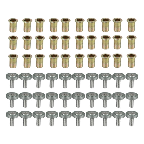 30 Pcs Car Motorcycle Titanium Tone M6 Fender Bumper Washer Bolt Rivet Nut Kit Aluminum Alloy Engine Bay Fastener