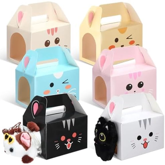 30 Pcs Cat Themed Birthday Party Favors Boxes, Adopt A Cat Party Boxes,Candy Wedding Favor Decorations for Birthday