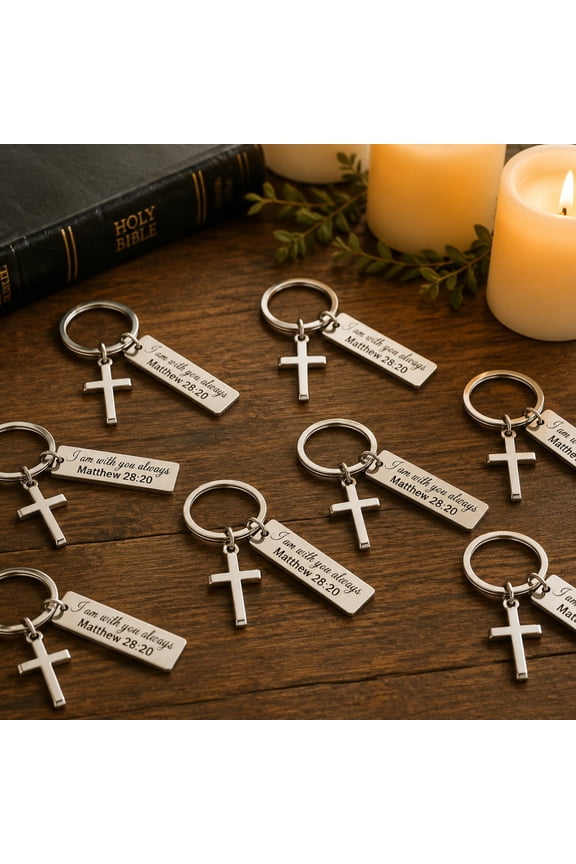30 Pcs Christian Cross Keychains, Inspirational Scripture Stainless Steel Religious Gifts for Family Friends, Faith Keepsakes for Christmas Birthday Celebration Church Events