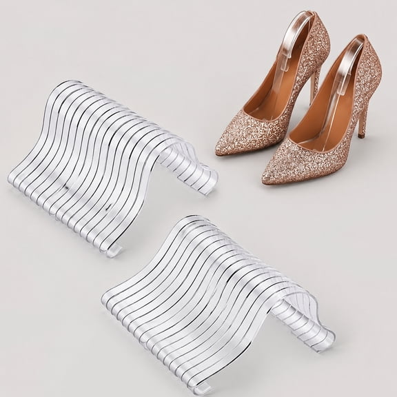 30 Pcs Clear Acrylic Shoe Display Stands, Reusable Shoe Shaper Supports for Sandals Heels Flats, Durable Transparent Shoe Holder Rack for Retail Store Display Home Organization Gift