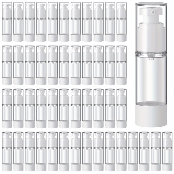 30 Pcs Clear Airless Pump Bottles 1 oz Refillable Travel Dispenser Containers, Leak Proof Cosmetic Lotion Serum Shampoo Storage Bottles for Skincare Samples Home Salon Use
