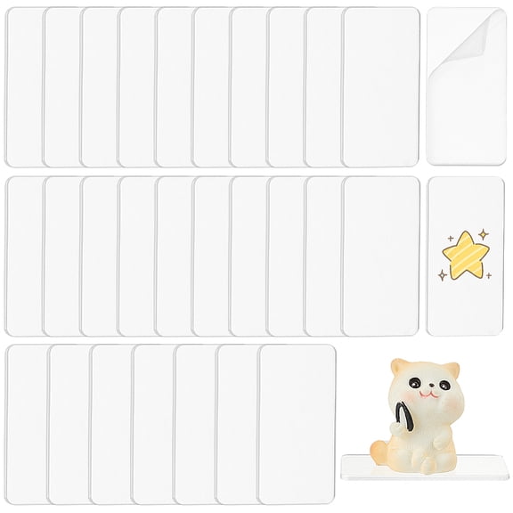 30 Pcs Clear Miniature Bases 1x2inch Rectangles Acrylic Action Figure Display Bases 1.8mm Thick Acrylic Models Holder Base Blanks Base for DIY