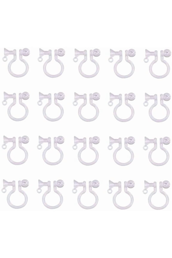 30 Pcs Clear Plastic Clip-on Earring Converter Component Fit 5mm Rhinestone 11x10x3.5mm for Ears DIY