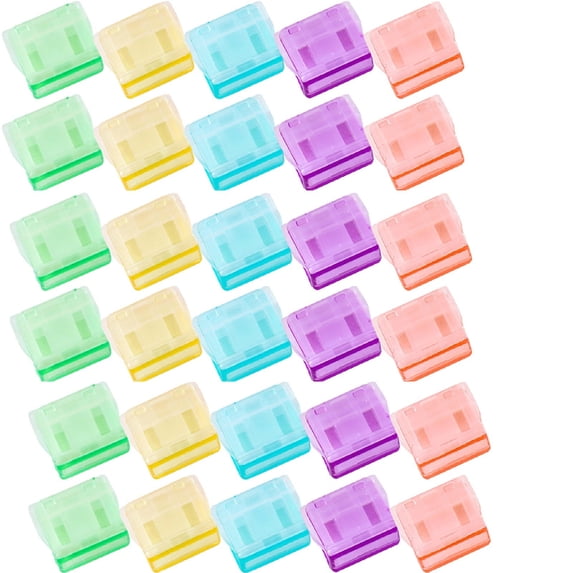 30 Pcs Clip-on Bookmarks – Transparent Color Push Paper Clips with ...