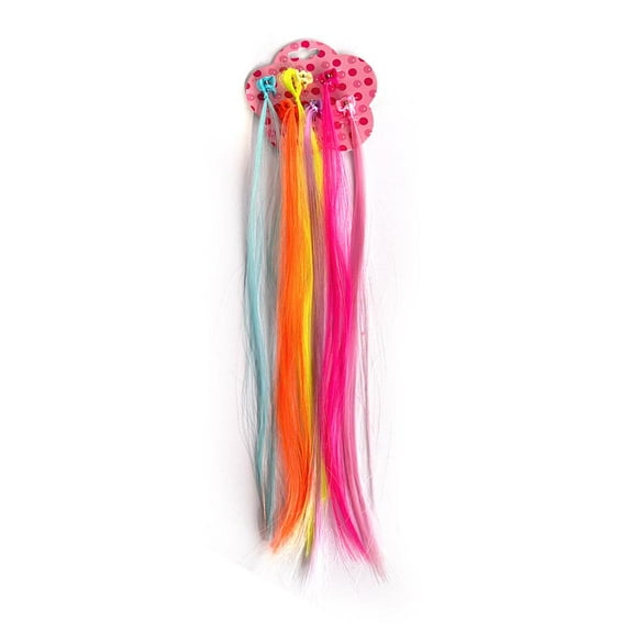 30 Pcs Colored Hair Extensions for Kids,Colorful Hair Accessories for Girls,Clip in Colored Hairs Extensions Girl Rainbow Color Hairs Extension for Girls Ponytails Accessories