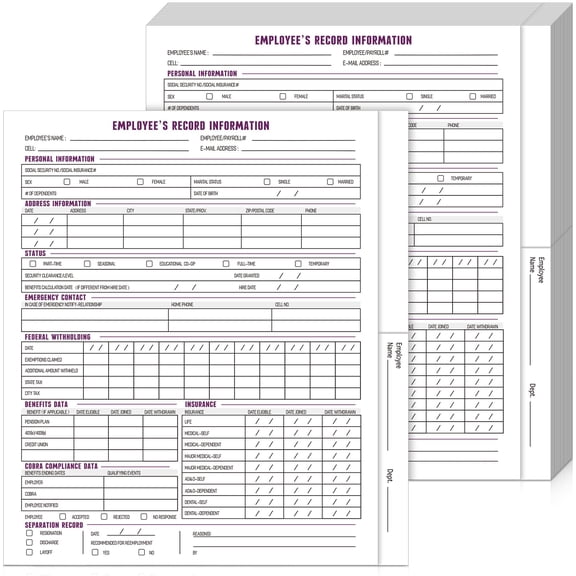 30 Pcs Confidential Employee File Folders 9.5 x 11.5'' Preprinted Office Organizers