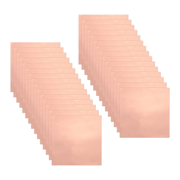 30 Pcs Copper Foil Tape Conductive Adhesive, 4"(100mm) Width x 4"(100mm) Length, 0.05mm Thickness, Slug Shielding Barrier for Slug Stained Glass Guitars Soldering Gardens