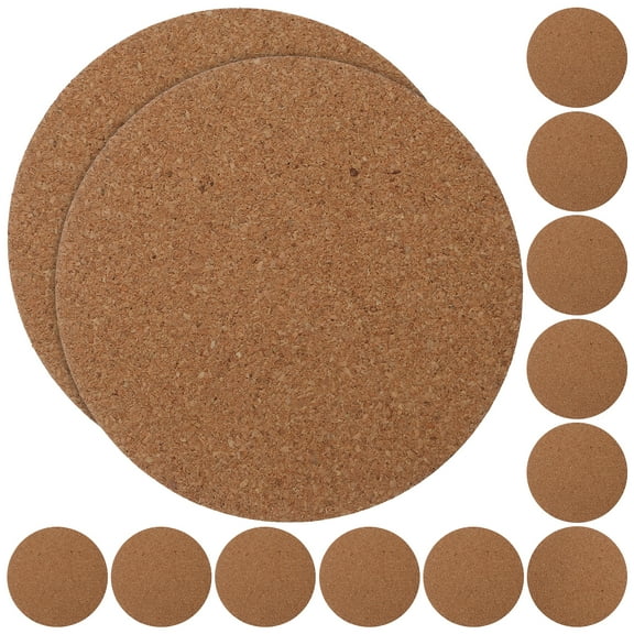 30 Pcs Cork Coasters Blank for Crafts Drinks Round Placemats Decor Office Tea Cup