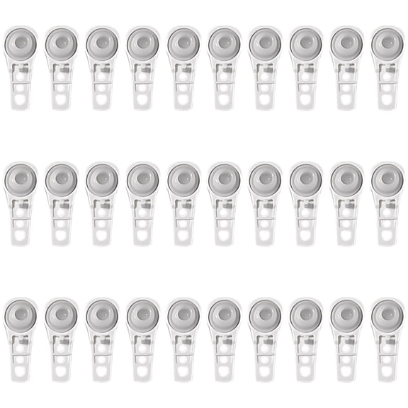 30 Pcs Curtain Track Rollers, H-Rail Slim Ball Bearing Carriers for Window Rods, 0.55 In / 14 Mm Height, Smooth Sliding Traverse Gliders, White