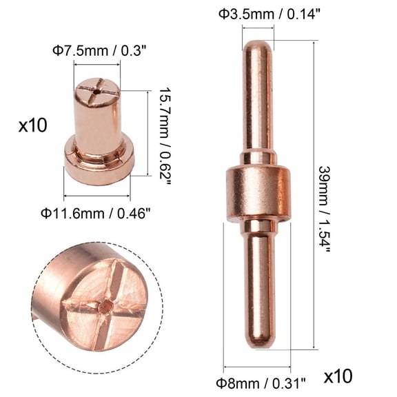 30 Pcs Cut-40 Lgk-40 Pt-31 Plasma Cutter Torch Consumables Accessory Set