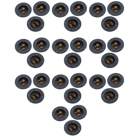 30 Pcs DIY Home Car Stereo 2-Way Speaker Box Terminal Binding Post Round Spring Cup Connectors Subwoofer Plugs (Black),30 x 2-Way Speaker Box Terminal Binding,as shown