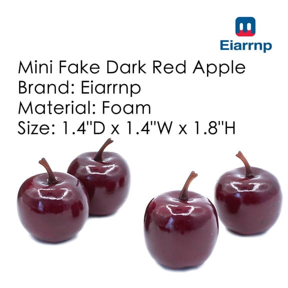 30 Pcs Dark Red Fake Apples Faux Fruit Decor Home Party Kitchen Decoration