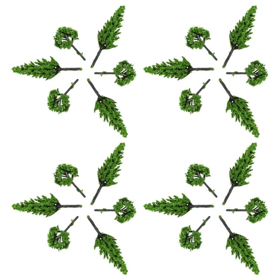 30 Pcs Artificial Tree for Decoration with Realistic Details and Compact Size Made of Plastic Green