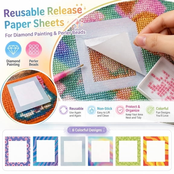 30 Pcs Diamond Art Release Paper  10x10cm Non-Stick Sectioning Film for Diamond Painting Lovers