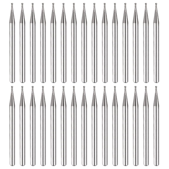 30 Pcs Diamond Burrs Bits for Rotary Tools, 120 Grit 0.1" Ball Shape Head Grinding Drills with 1/8" Shank for Stone Jewelry Glass Resin Ceramic Jade Alloy Carve Engrave Polish