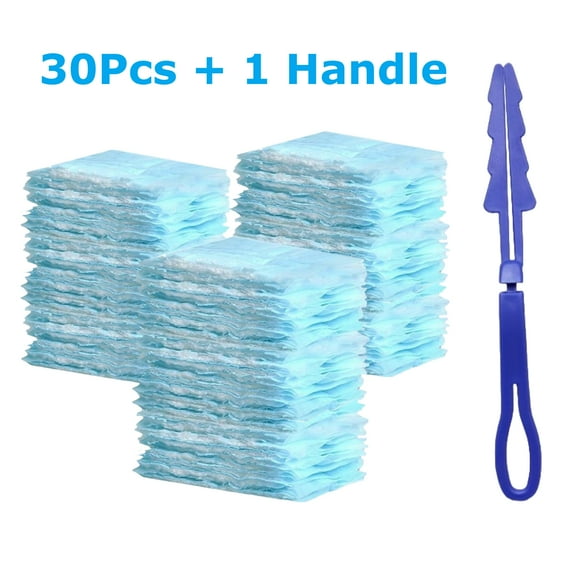 30 Pcs Disposable Duster Refills with Handle, Electrostatic Duster Cloths Replacement - Effortless Dust Removal for Electronics, Furniture, Blinds, and Ceiling Fans, Cleaning Supplies, Cleaning Brush