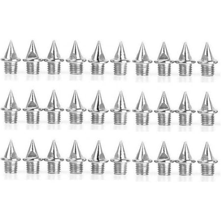 30 Pcs Durable Steel Track and Cross Country Spikes Replacement Shoe Track Spikes, Silver