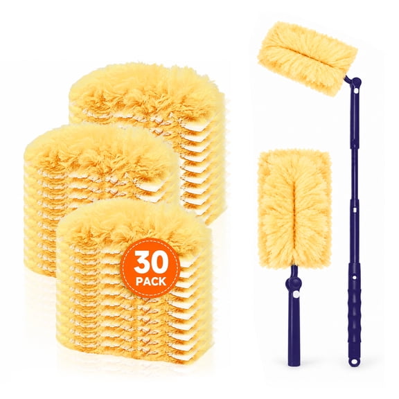 30 Pcs Duster Refills, Disposable Refills Compatible with Feather Duster for Cleaning with an Extendable Long Handle