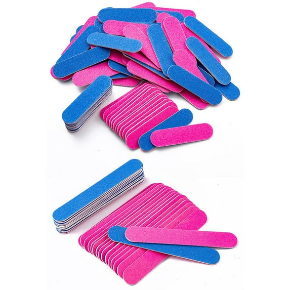30 Pcs Emery Boards for Nails, Grit Nail Files for Nature Nails Small Disposable Double Sided Colorful Nail File Bulk for Home Salon Travel Size Mini Manicure Kit for Men Women Kids Wood Emory