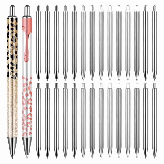 30 Pcs Epoxy Pens Blanks, Stainless Steel Pens for DIY, Customizable Black Ink Pens with Smooth Writing, Metal Pens