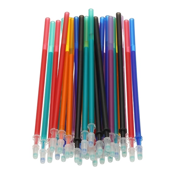 30 Pcs Erasable Gel Pens Refills, 0.5mm Heat Erasable Pens Refills for Fabric Disappearing Ink Fabric Marking Pen for Sewing Quilting Writing, Multicolor Ink