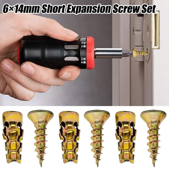 30 Pcs Expansion Screw Set , Heavy Duty Metal Anchor for Stone Marble Tile, Flush Mount Cabinet Hardware for DIY Home Repair