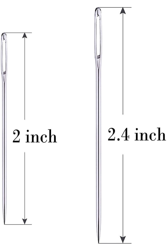 30 Pcs Extra Large Eye Stitching Needles - 2 Sizes - Big Eye Hand Sewing Needles in Clear Storage Tube