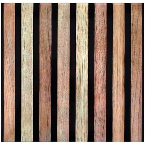 30 Pcs Faux Wood Slat Peel and Stick Wallpaper Tiles, 11.8"x11.8" Ultralight PVC Self-Adhesive Wallpaper Decals Wall Decor for Bedroom, Bathroom, Kitchen Backsplash, Farmhouse Interior