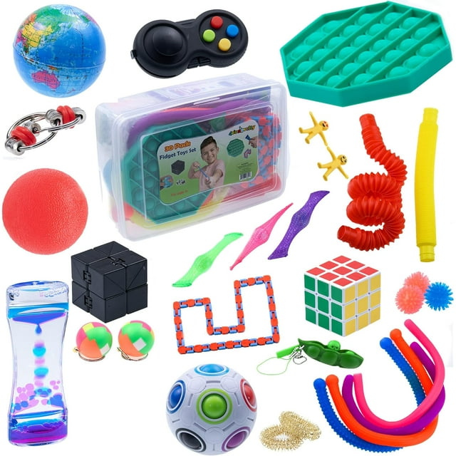 30 Pcs Fidget Toys Packs, Figit Toys Packages Set with Pop Fidgets It ...