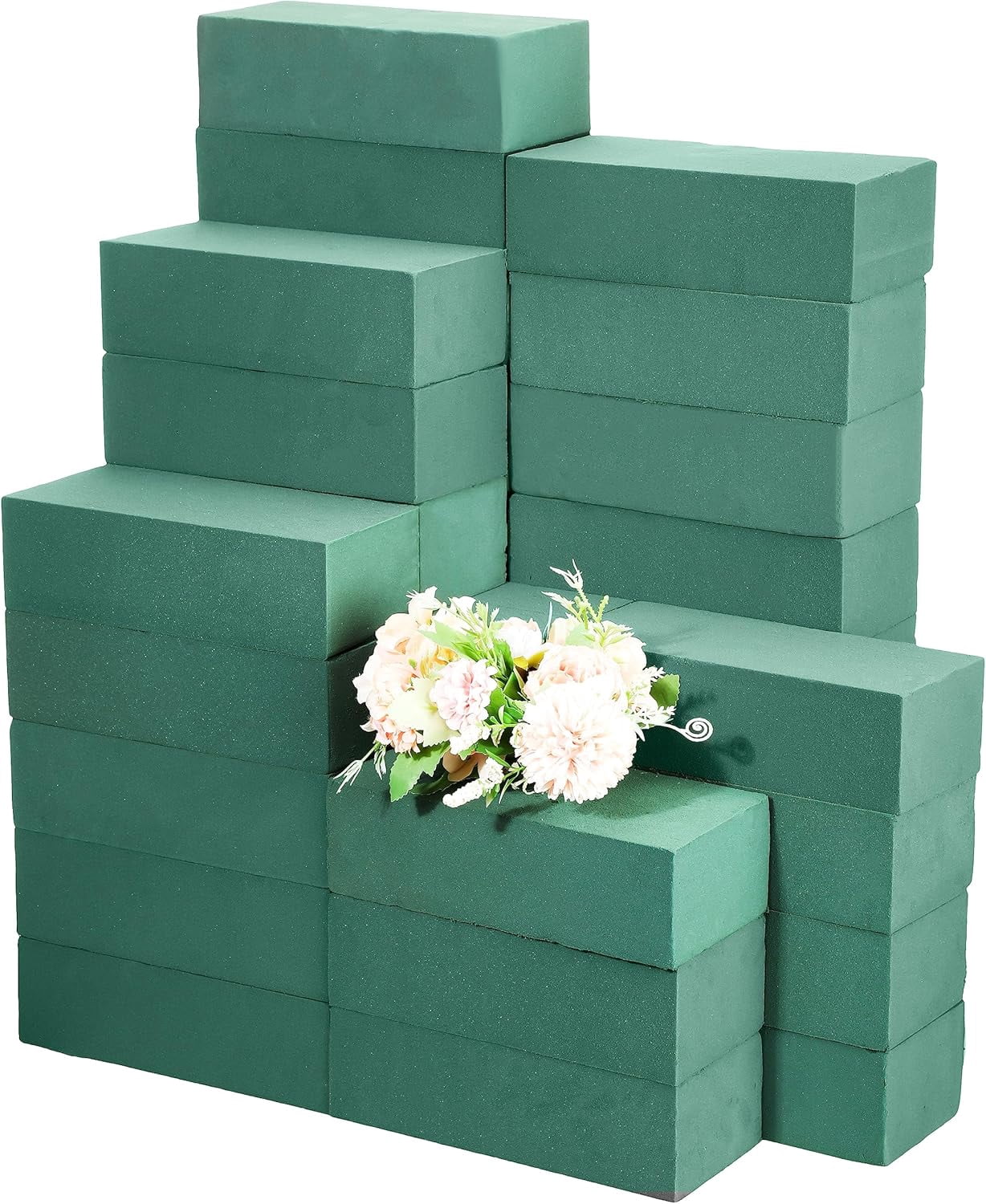 30 Pcs Floral Flower Foam Blocks Green Wet & Dry Plant Foam Brick for Fresh & Artificial Flower Arrangement Florist Supplies for DIY Arts Crafts Weddings Decorations(9 x 4 x 3 Inch)
