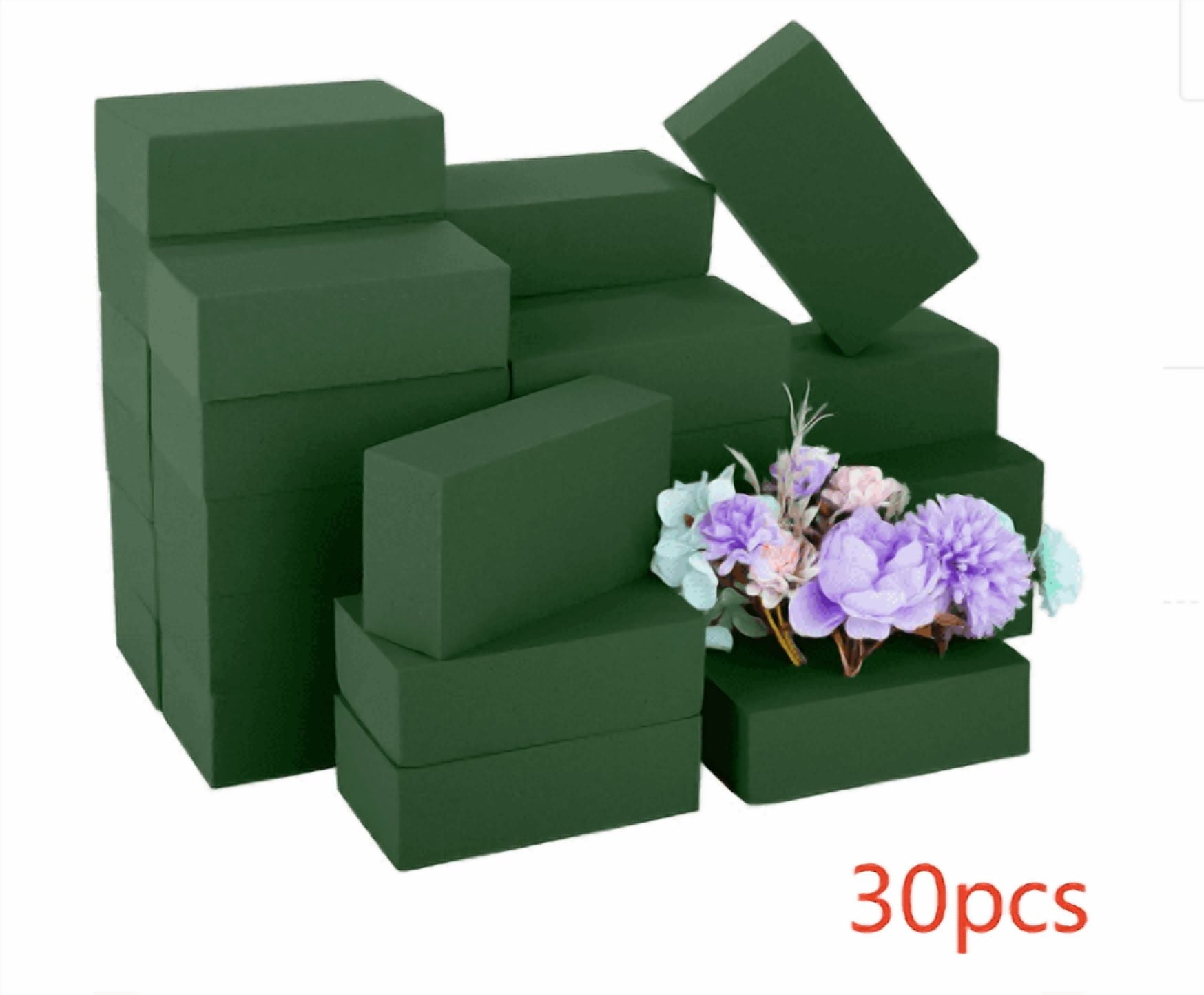 30 Pack Wet & Dry Floral Foam Blocks – 5.5*3.1*1.8in Flower Mud Brick for Fresh & Artificial Arrangements, Wedding, Birthday & Event Decor