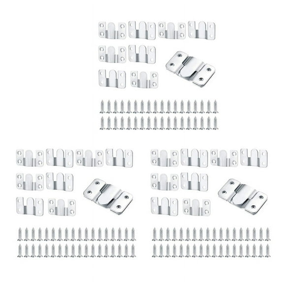 30 Pcs Flush Mount Bracket Interlocking Hang Furniture Connector Stainless Steel Wall Mount Picture Frame Brackets
