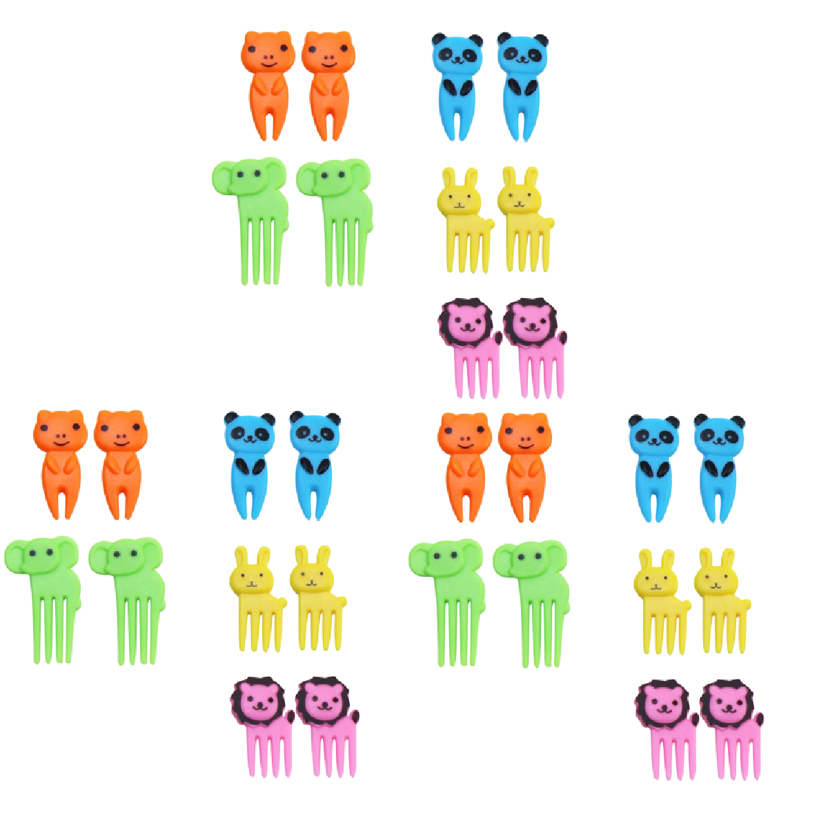 50 Pcs Food Fruit Fork Picks For Kids Cute Animals Bento Box Decor
