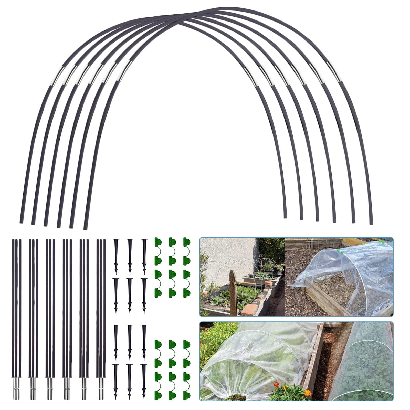 Ziermo 30 Pcs Garden Hoops for Netting, Greenhouse Frame, Crop