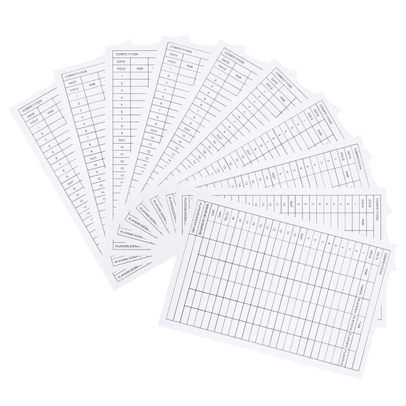 30 Pcs Portable Golf Scorecards White Coated Paper Number Record Tools for Keeping